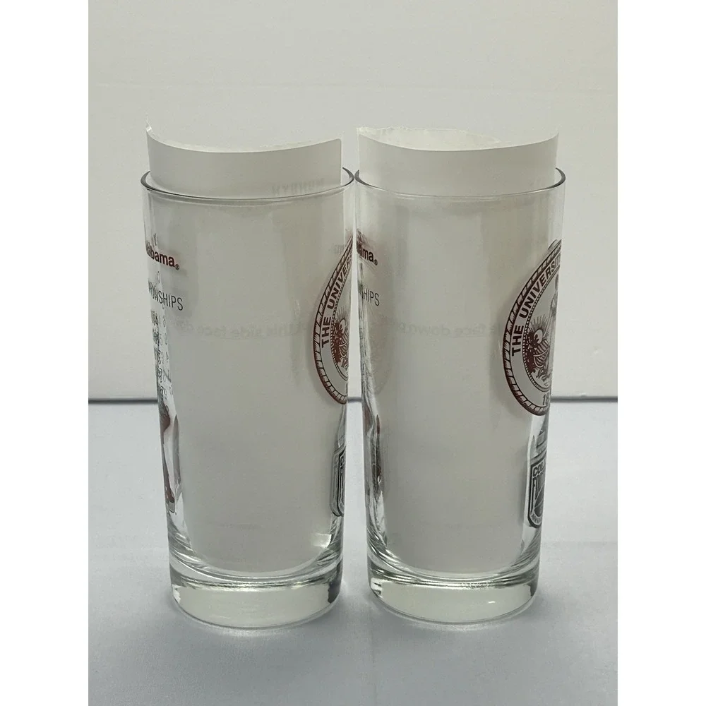 VTG 1994 University of Alabama National Championships Crimson Tide Glasses Set 2